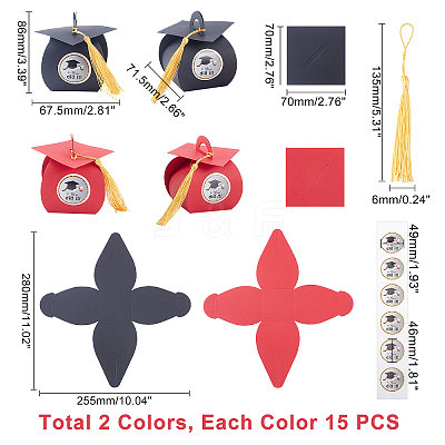 30Pcs 2 Colors Paper Candy Boxes CON-PH0002-52-1