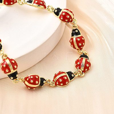 Brass Charm Bracelets for Women BJEW-C107-02G-1
