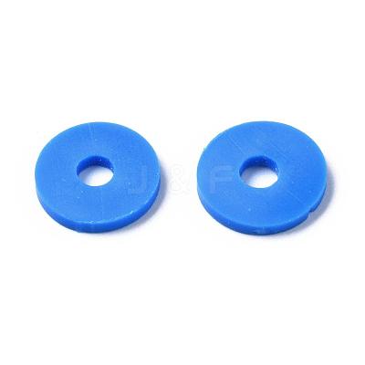 Flat Round Handmade Polymer Clay Beads CLAY-R067-10mm-33-1