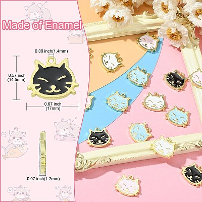 40Pcs 4 Colors Alloy Enamel Pendants ENAM-CJ0004-16-1