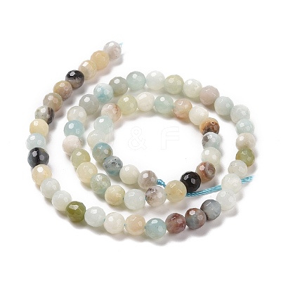Natural Flower Amazonite Beads Strands G-E571-26A-1