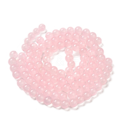 Baking Paint Imitation Jade Glass Round Bead Strands X-DGLA-Q021-8mm-45-1