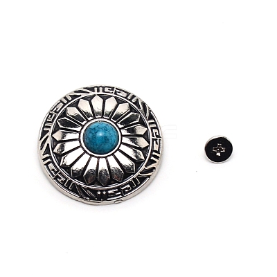 1-Hole Alloy & Turquoise Decorative Rivets PALLOY-WH0092-11A-P-1
