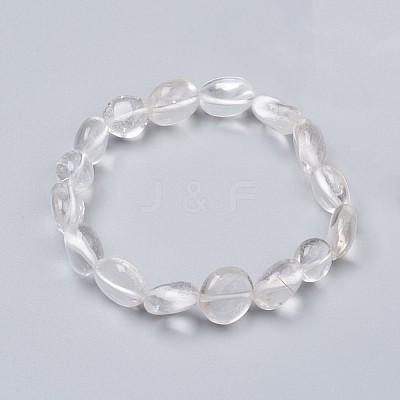 Natural Quartz Crystal Stretch Beaded Bracelets BJEW-K213-C01-1