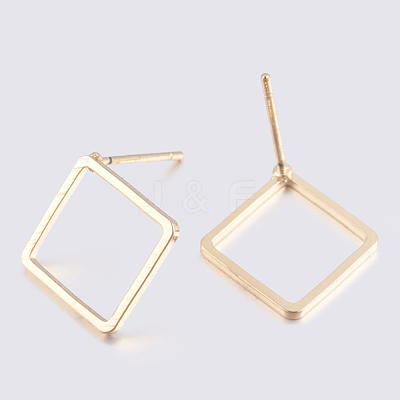 Brass Stud Earring Findings X-KK-F744-03KCG-1