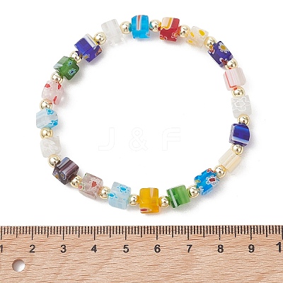 Handmade Millefiori Glass & Non-magnetic Synthetic Hematite Beaded Bracelets BJEW-JB13569-1