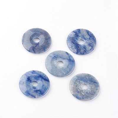 Dyed & Heated Natural Brazil Blue Aventurine Pendants G-S220-11-1