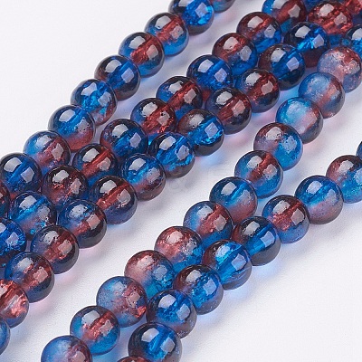 Crackle Glass Beads Strands X-CCG-Q002-6mm-12-1