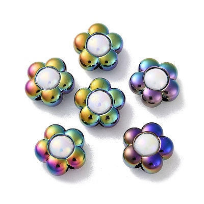 UV Plating Rainbow Iridescent Acrylic Beads OACR-H112-19B-1