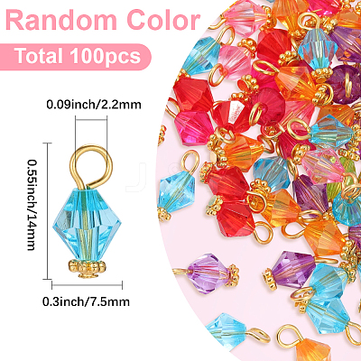 100Pcs Acrylic Pendants TACR-BM0001-07-1