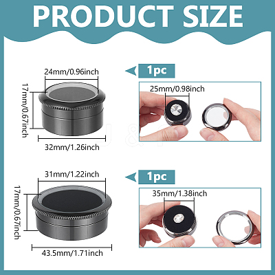 2Pcs 2 Styles Alloy Loose Diamnond Gemstone Display Boxes CON-PH0003-17B-1