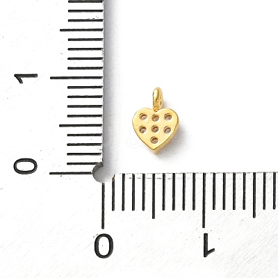 Brass Micro Pave Cubic Zirconia Charms KK-S513-09A-G-1