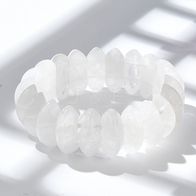 Bicone Natural Quartz Crystal Beads Stretch Bracelets for Women Men BJEW-C097-05J-1