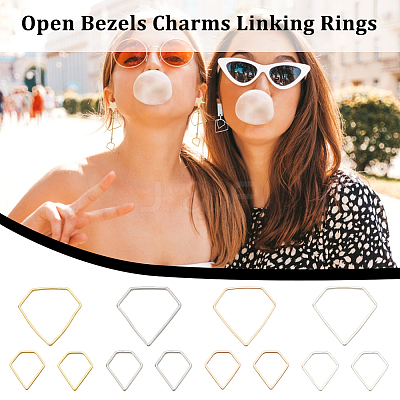 80Pcs 8 Styles Zinc Alloy Linking Rings FIND-GA0004-09-1