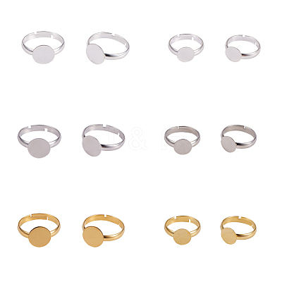 Adjustable Brass Ring Components KK-PH0035-85-1