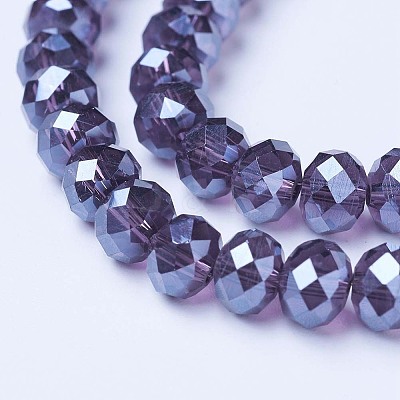 Electroplate Glass Beads Strands EGLA-A034-T8mm-A16-1