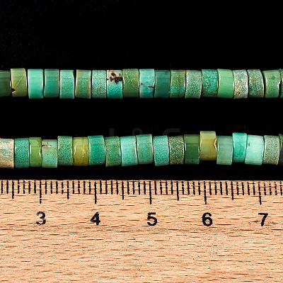 Natural Green Grass Agate Beads Strands G-I225-08-5x1.5-1