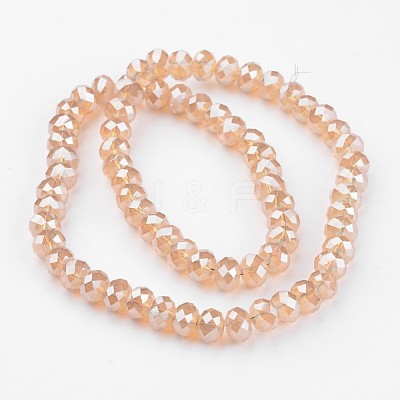 Electroplate Glass Beads Strands EGLA-P018-8mm-FR-A08-1