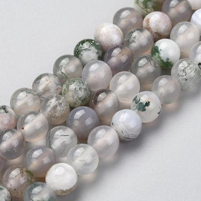 Natural Tree Agate Beads Strands G-I199-03-6mm-1