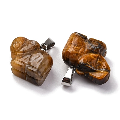 Natural Tiger Eye Pendants G-B127-05P-06-1