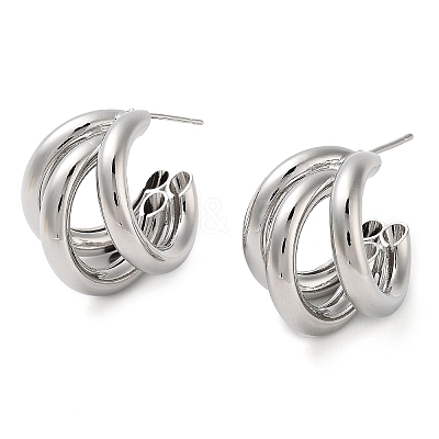 Brass Studs Earrings EJEW-K276-08P-1