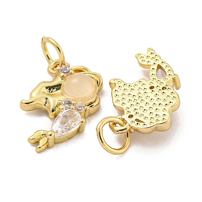 Natural White Jade Mermaid Pendants KK-Q814-21G-02-1
