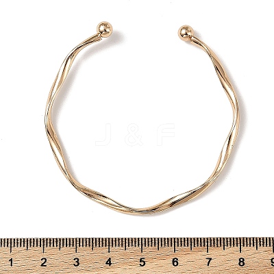 Wave Alloy Cuff Bangles BJEW-L701-04G-1