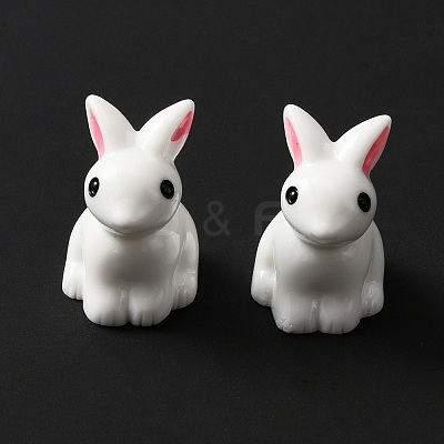 Resin Mini Rabbit Figurines DJEW-WH0018-45-1