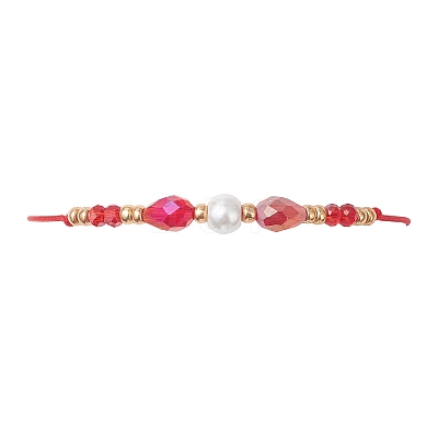 Glass & Seed Beads Braided Bead Bracelets BJEW-MZ00283-02-1