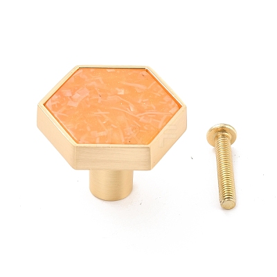 Hexagon with Marble Pattern Brass Box Handles & Knobs DIY-P054-C08-1