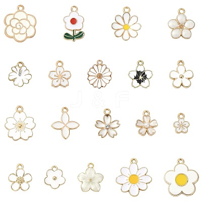 76Pcs 19 Styles Alloy Enamel Pendants ENAM-FS0004-23-1