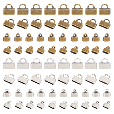 120Pcs 4 Styles Tibetan Style Zinc Alloy Cord End FIND-AR0003-47-1