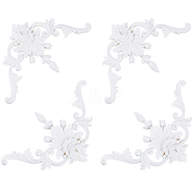 PU Flower Carved Corner Decor AJEW-WH0709-423-1