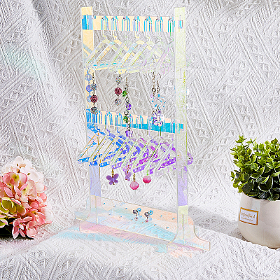 Laser Style Acrylic Earring Display Stands EDIS-WH0029-31-1