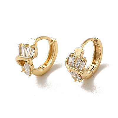 KC Gold Plated Brass Micro Pave Cubic Zirconia Hoop Earring EJEW-L271-01KCG-12-1