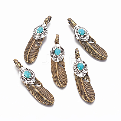 Tibetan Style Alloy Big Pendants TIBEP-G010-01AB-1