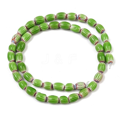 Handmade Millefiori Glass Oval Beads Strands LK-Z001-02A-08-1