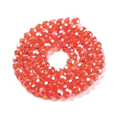 Electroplate Transparent Glass Beads Strands EGLA-A035-T6mm-A05-1