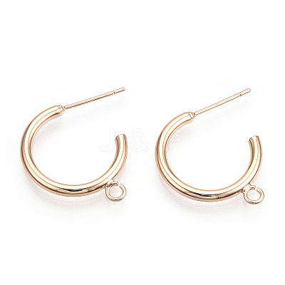 Brass Stud Earring Findings KK-S345-030G-1