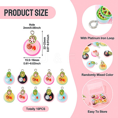 10Pcs Resin Pendants FIND-TA0008-34-1