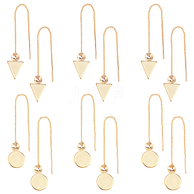 12Pcs 2 Styles Brass Stud Earring Findings KK-UN0001-09-1