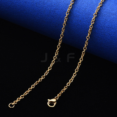 PVD Vacuum Plating 304 Stainless Steel Cable Chain Necklace NJEW-S420-007B-G-1
