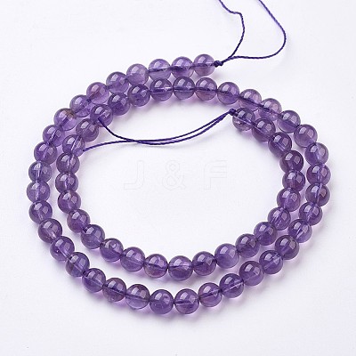 Natural Amethyst Bead Strands G-G945-19-6mm-1