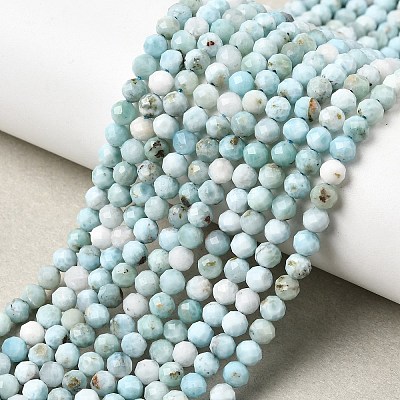 Natural Larimar Beads Strands G-F785-B01-02-1