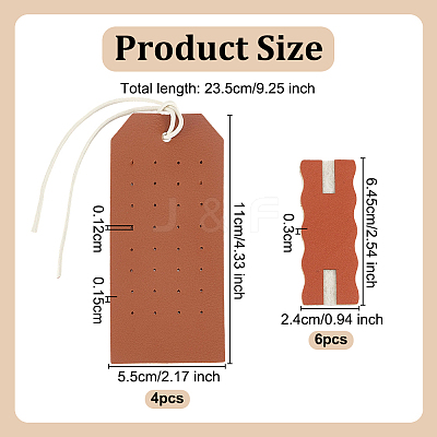 Imitation Leather Earring & Necklace Anti-Winding Display Cards with Wool EDIS-OC0001-08-1