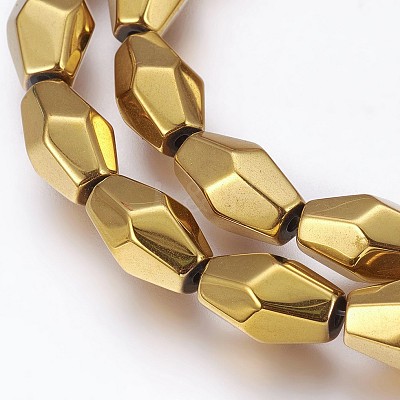Electroplated Non-magnetic Synthetic Hematite Beads Strands G-P392-R09-1