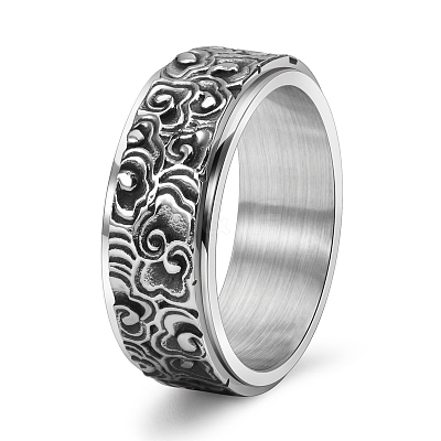 Rotatable Tainless Steel Finger Ring PW-WG99EDB-02-1