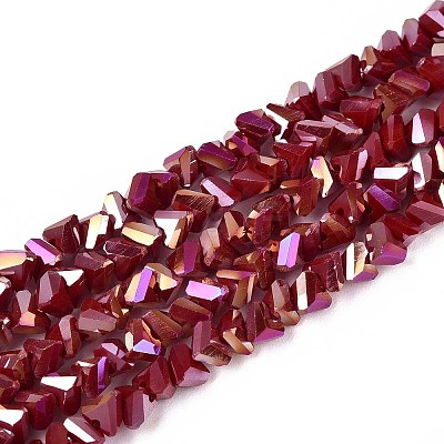 Electroplate Opaque Glass Beads Strands GLAA-N022-4mm-15-1