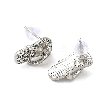Flip Flop Alloy Crystal Rhinestone Stud Earrings FS-WGD6AB8-02-1