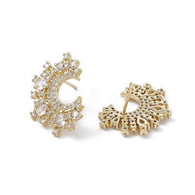 Rack Plating Brass Stud Earrings EJEW-A088-16G-1